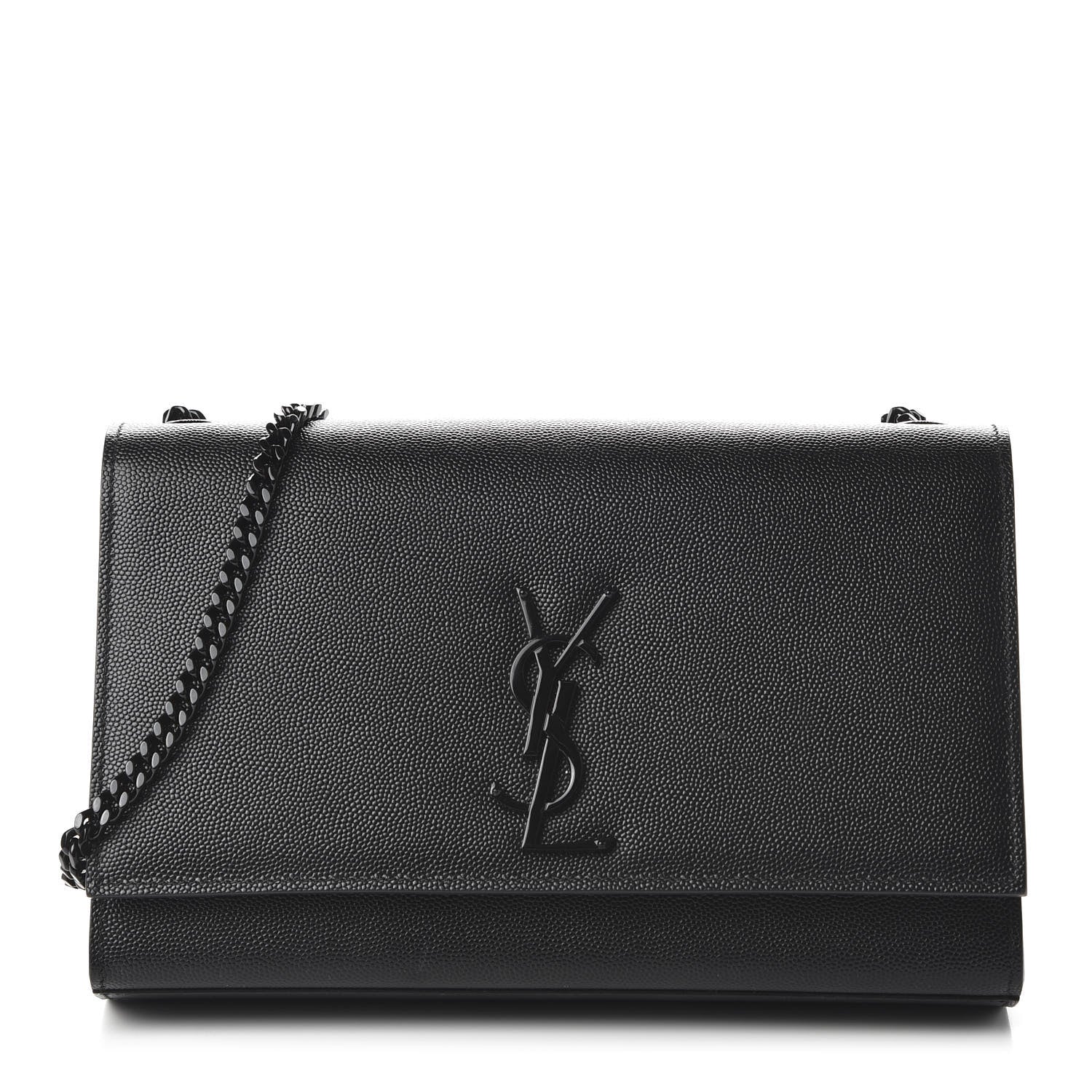 Saint Laurent Grain De Poudre Medium Classic Monogram Kate Satchel Black 1 of 9