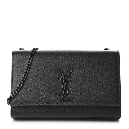 Saint Laurent Grain De Poudre Medium Classic Monogram Kate Satchel Black 1 of 9