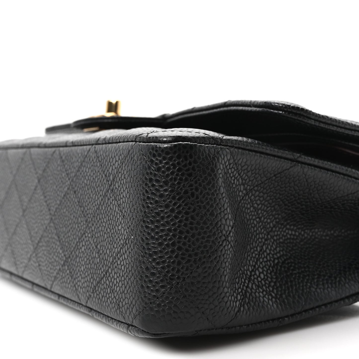 Caviar Quilted Medium Double Flap Black