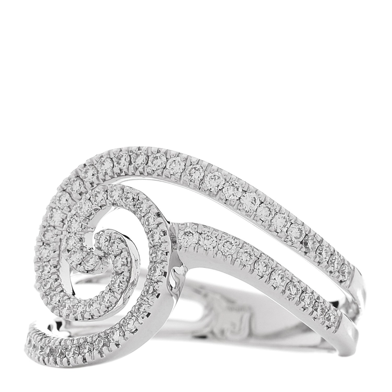 Parker & West by FASHIONPHILE 18K White Gold Diamond 1.20ctw Swirl Ring  61 9.5 3 of 8