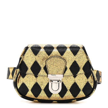 Gucci Metallic Cracked Calfskin Belt Bag Gold Black 1 of 9