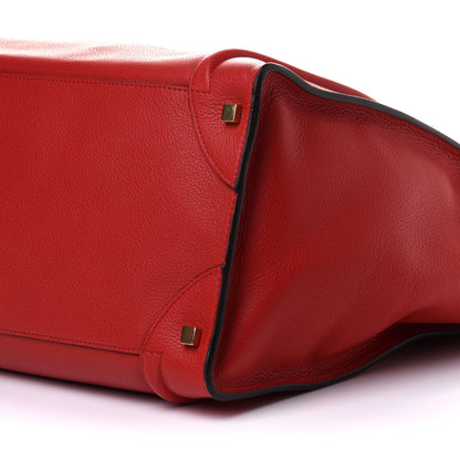 Celine Drummed Calfskin Medium Luggage Coquelicot 10 of 10