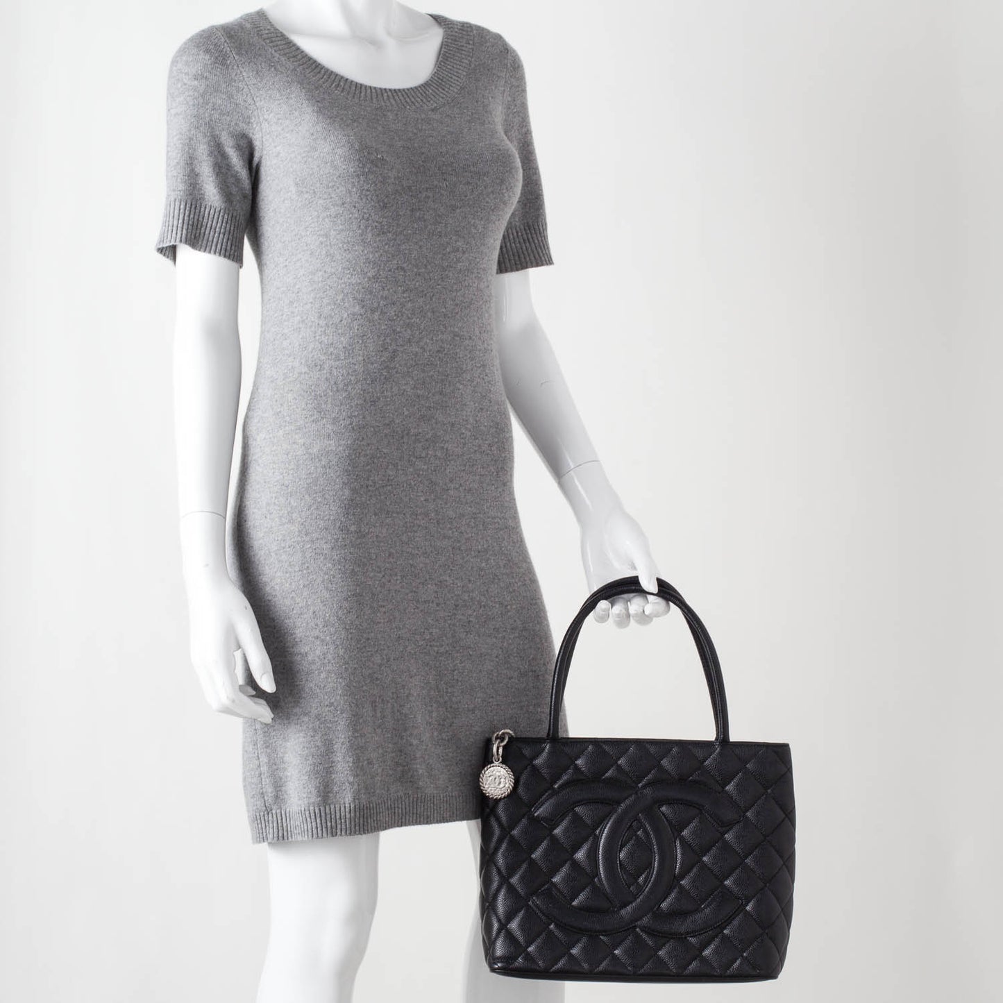 Caviar Medallion Tote Black