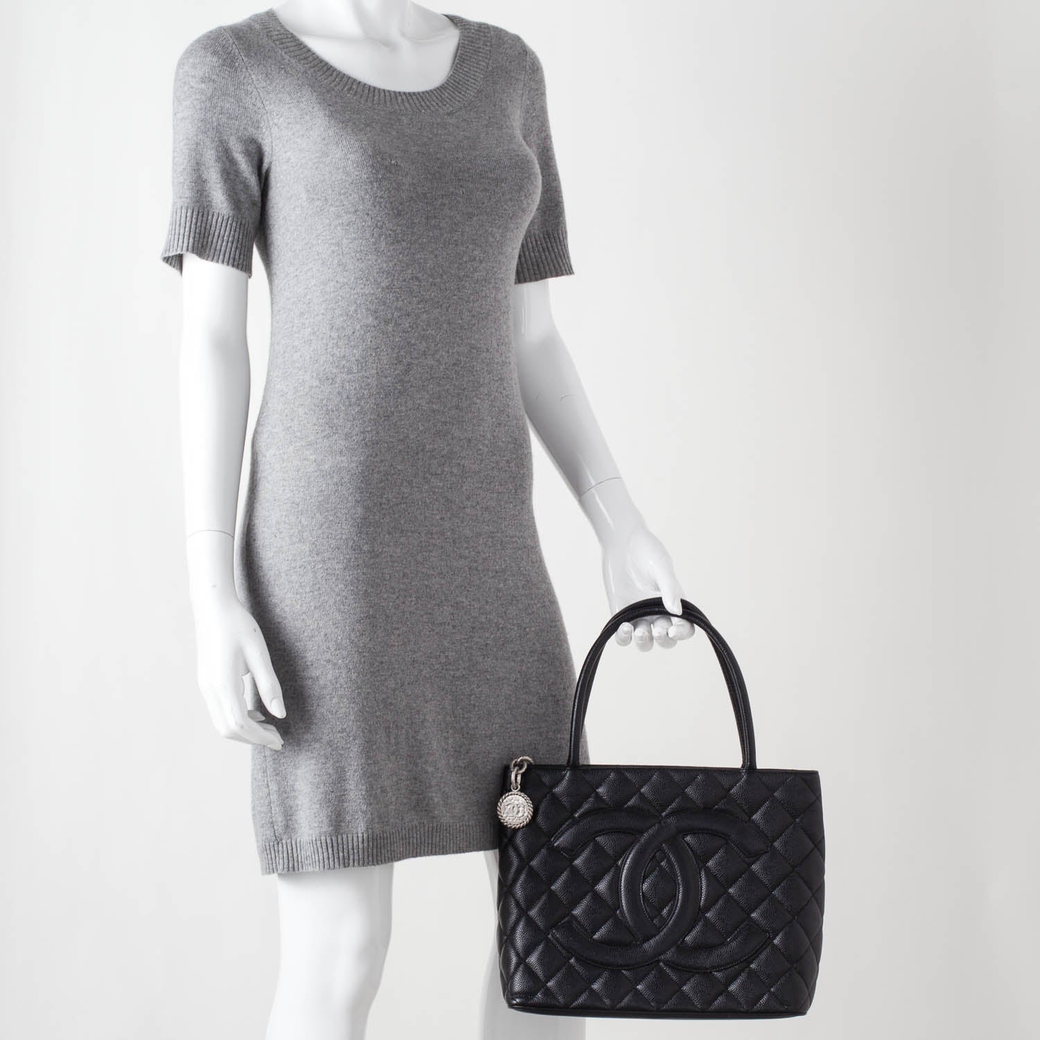 Chanel Caviar Medallion Tote Black 2 of 10