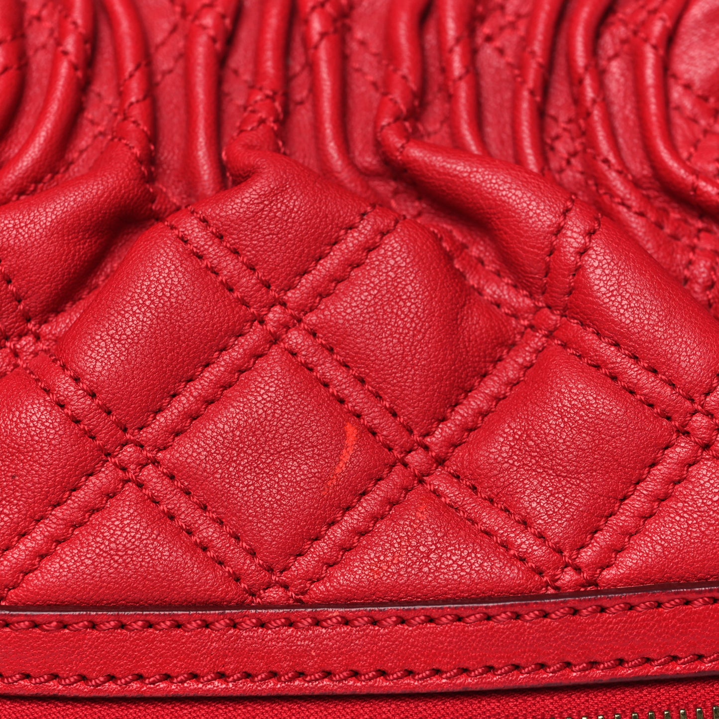 Calfskin Quilted Little Stam Red