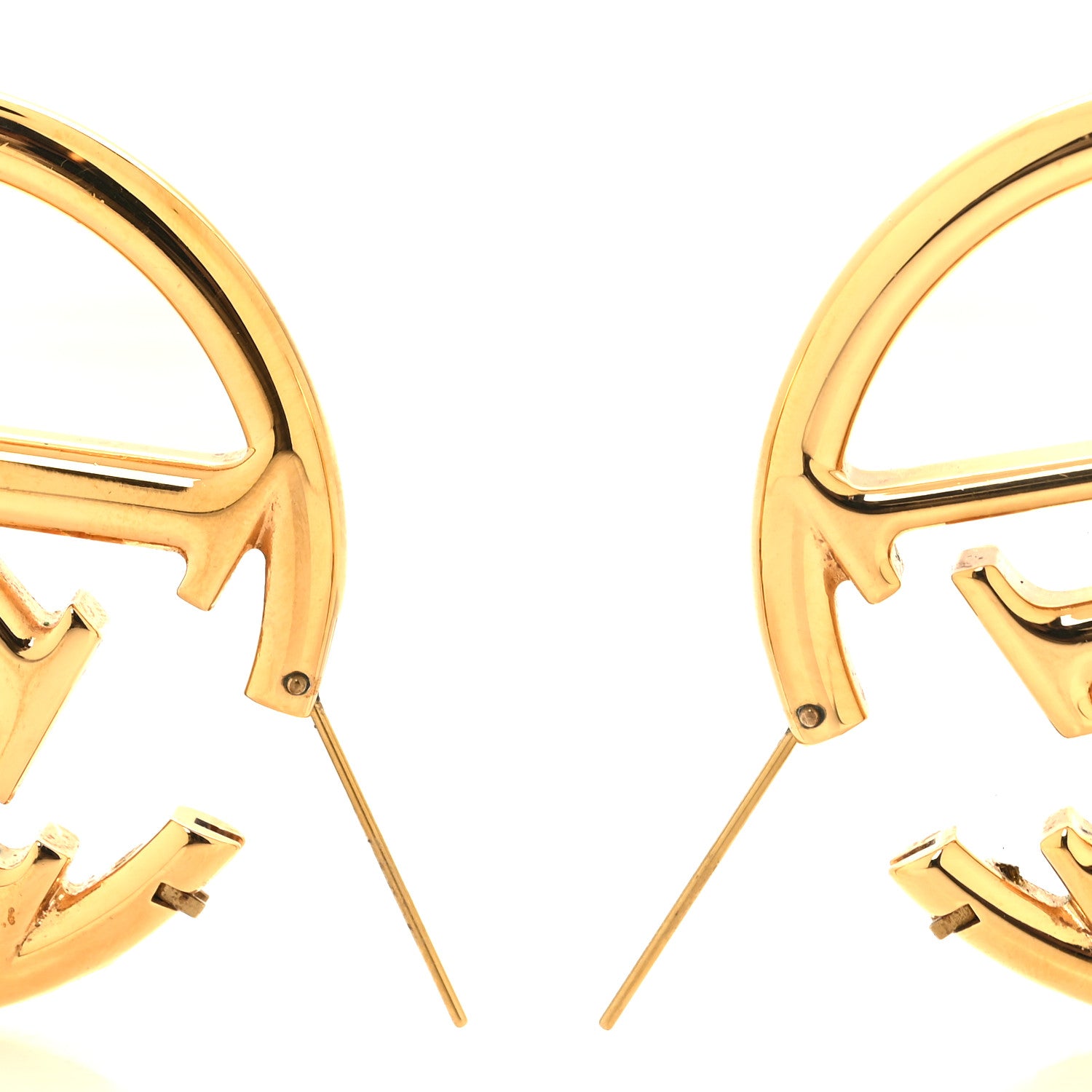 Louis Vuitton Metal Louise Hoop Earrings Gold 3 of 4