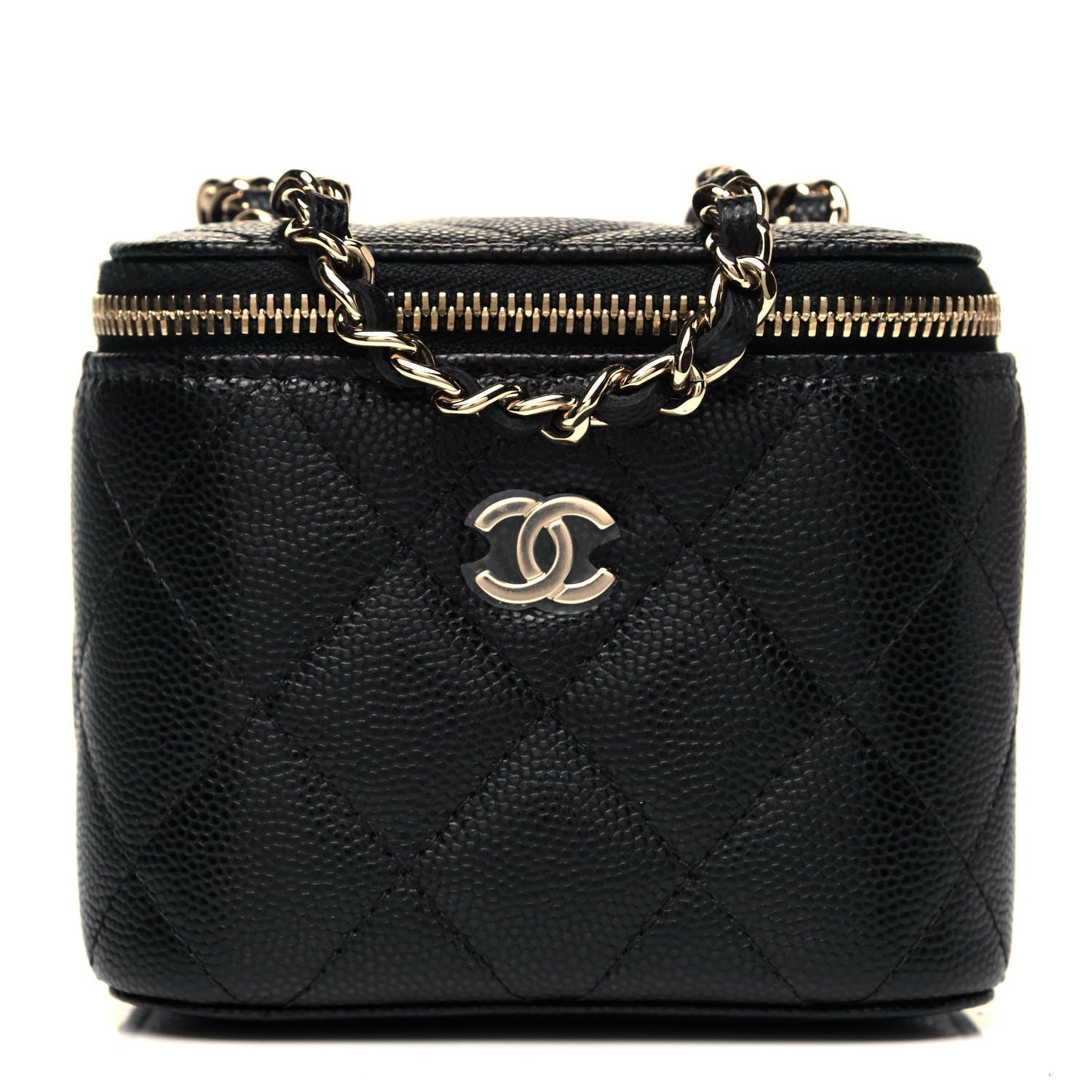 Chanel Caviar Quilted Mini Vanity Case With Chain Black 1 of 9