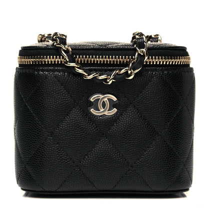 Chanel Caviar Quilted Mini Vanity Case With Chain Black 1 of 9