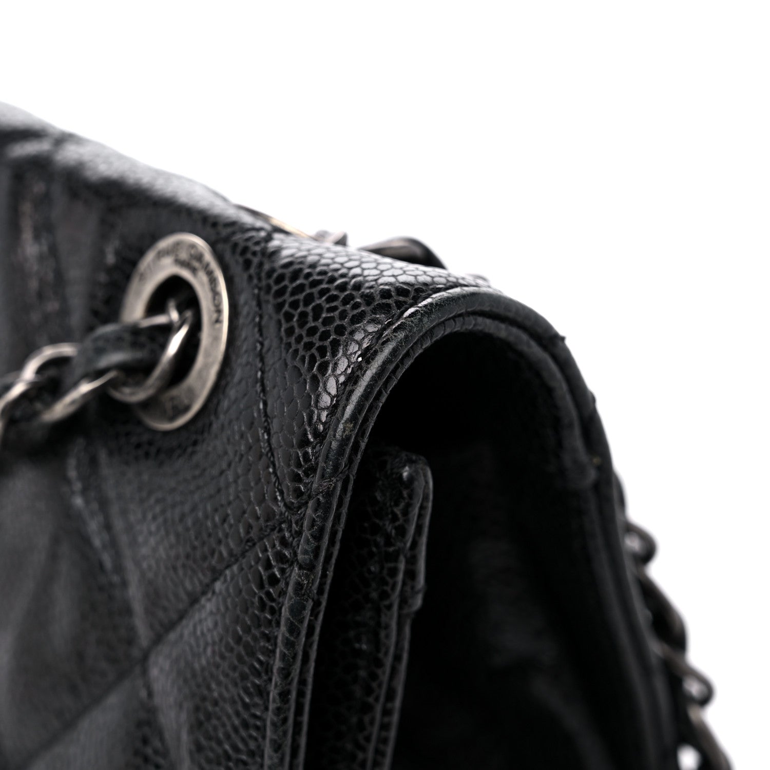 Chanel Crumpled Grained Calfskin Jumbo CC Crave Flap Black 14 of 15
