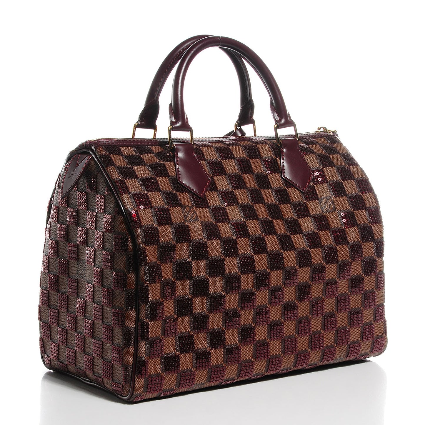 Damier Paillettes Speedy 30 Rouge