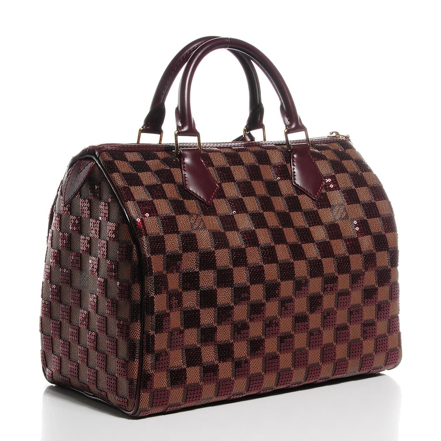 Louis Vuitton Damier Paillettes Speedy 30 Rouge 3 of 8