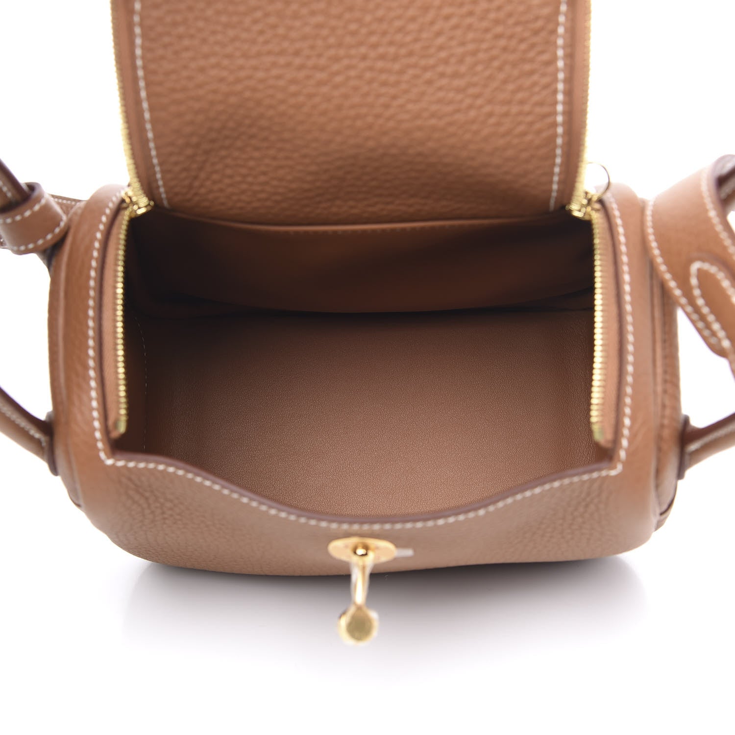 Hermes Taurillon Clemence Mini Lindy 20 Gold 5 of 9