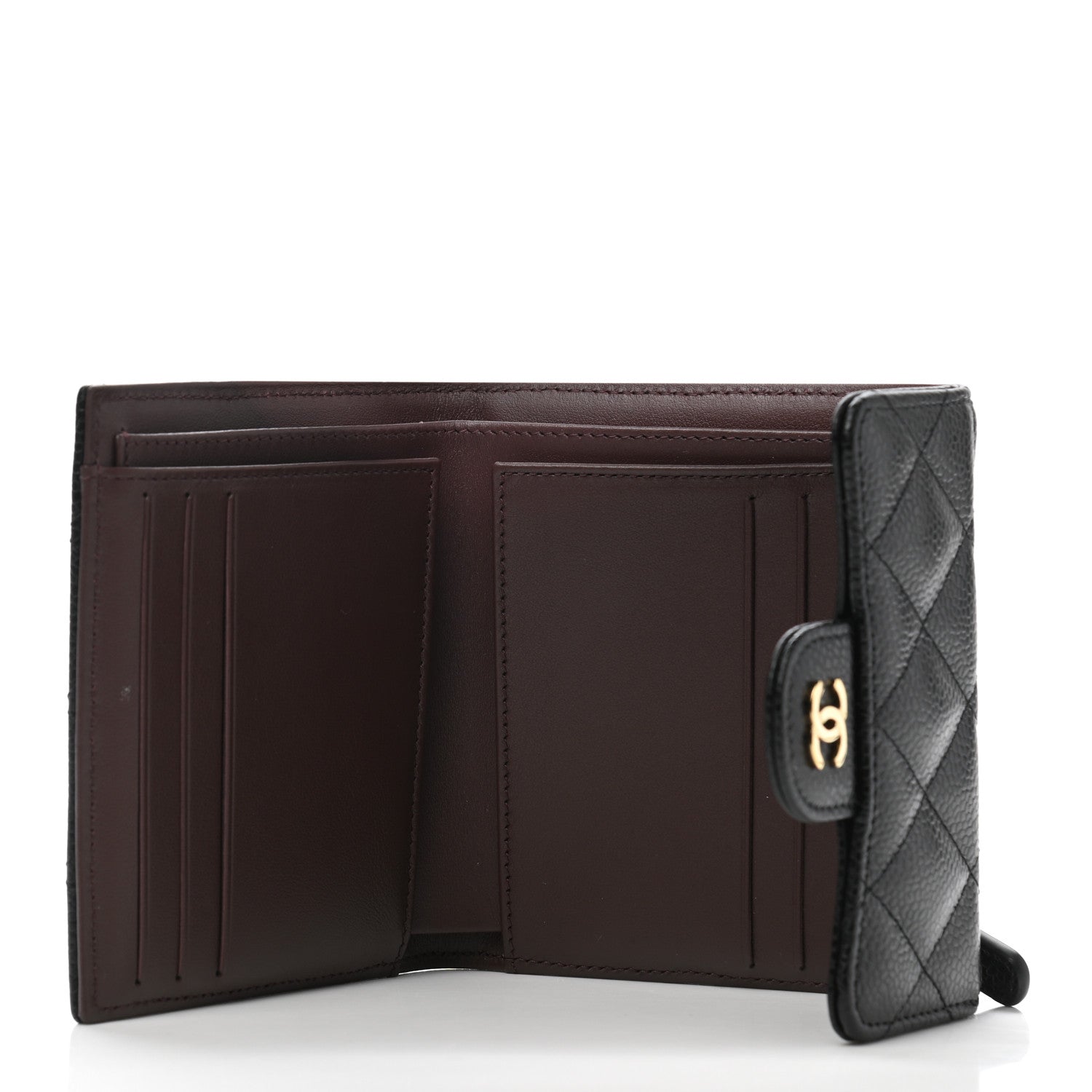 Chanel Caviar Quilted Compact Flap Wallet Black 5 of 10