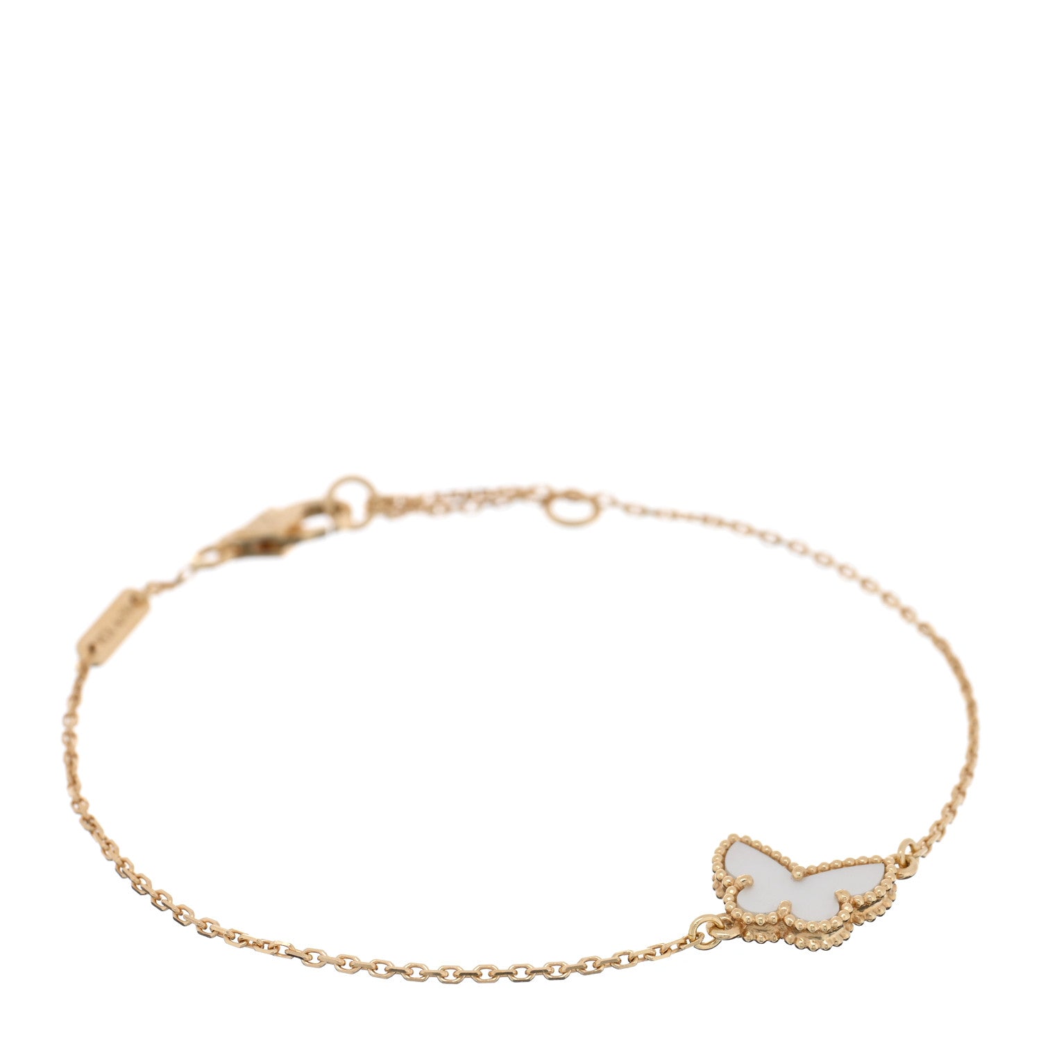 Van Cleef & Arpels 18K Yellow Gold Mother of Pearl Sweet Alhambra Butterfly Bracelet 1 of 4