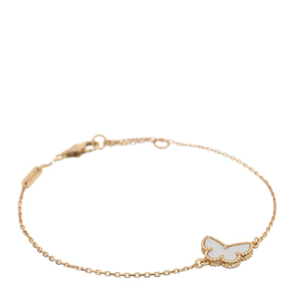 Van Cleef & Arpels 18K Yellow Gold Mother of Pearl Sweet Alhambra Butterfly Bracelet 1 of 4