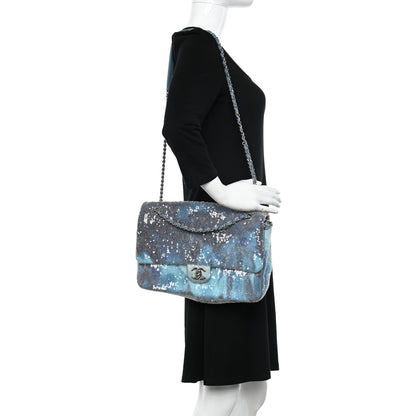 Chanel Sequin Large Waterfall Flap Light Blue 2 of 11