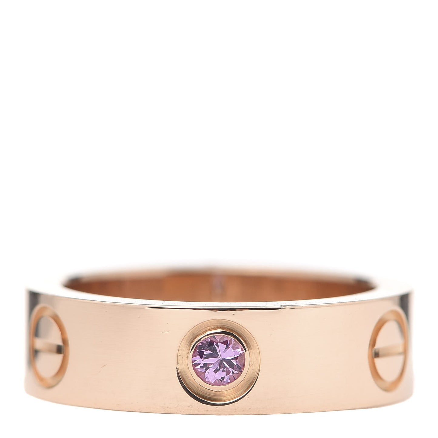 18K Pink Gold Pink Sapphire 5.5mm LOVE Ring 51 5.75