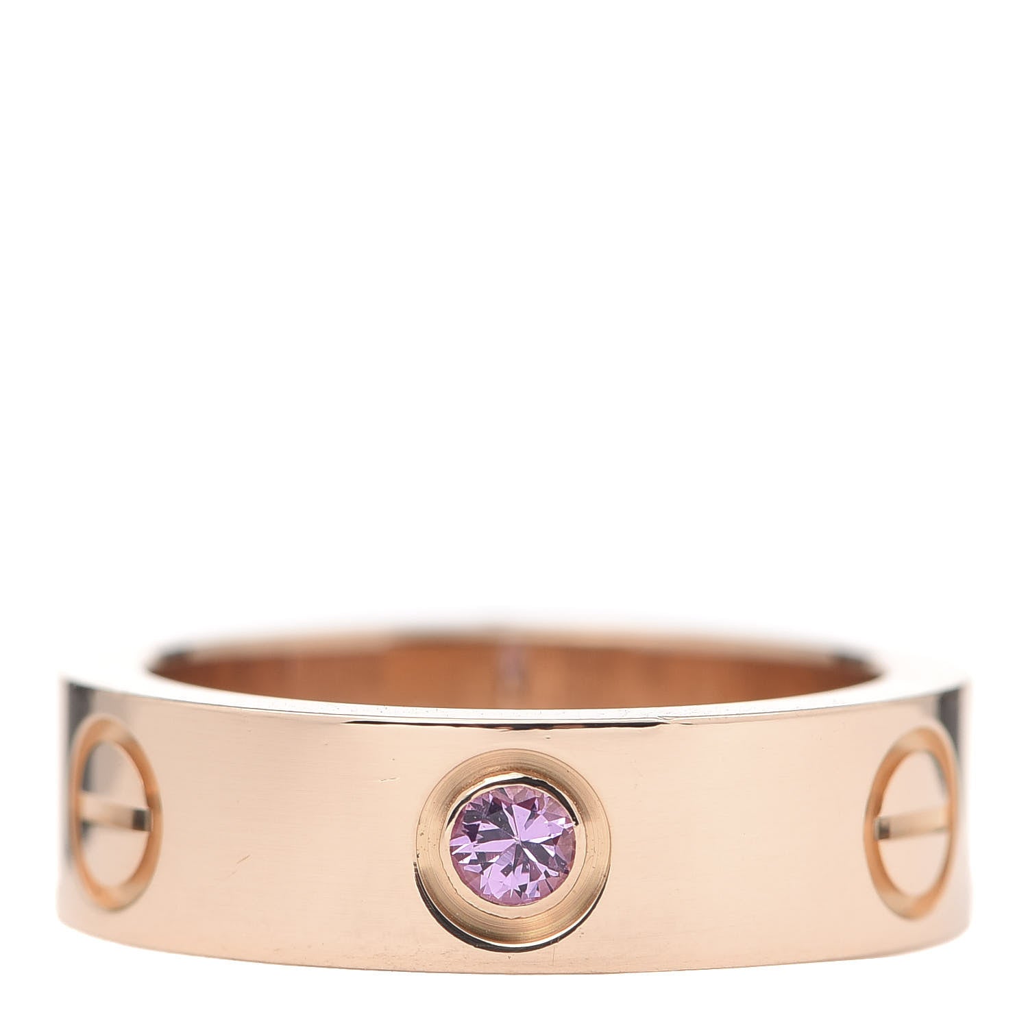Cartier 18K Pink Gold Pink Sapphire 5.5mm LOVE Ring 51 5.75 1 of 5