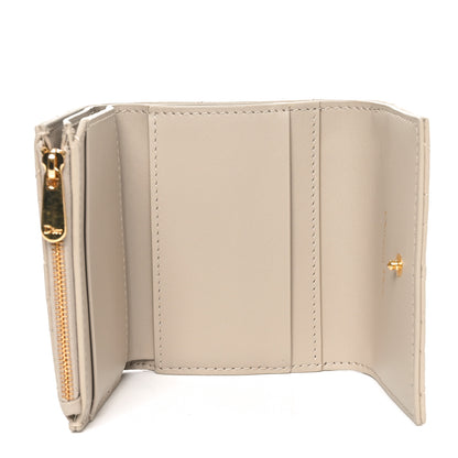 Christian Dior Supple Calfskin Cannage Caro Hibiscus Wallet Powder Beige 6 of 8