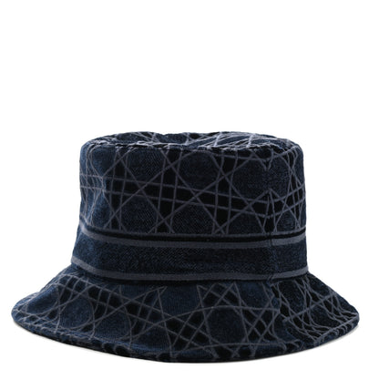 Christian Dior Velvet Cannage Bucket Hat 57 Blue 5 of 8