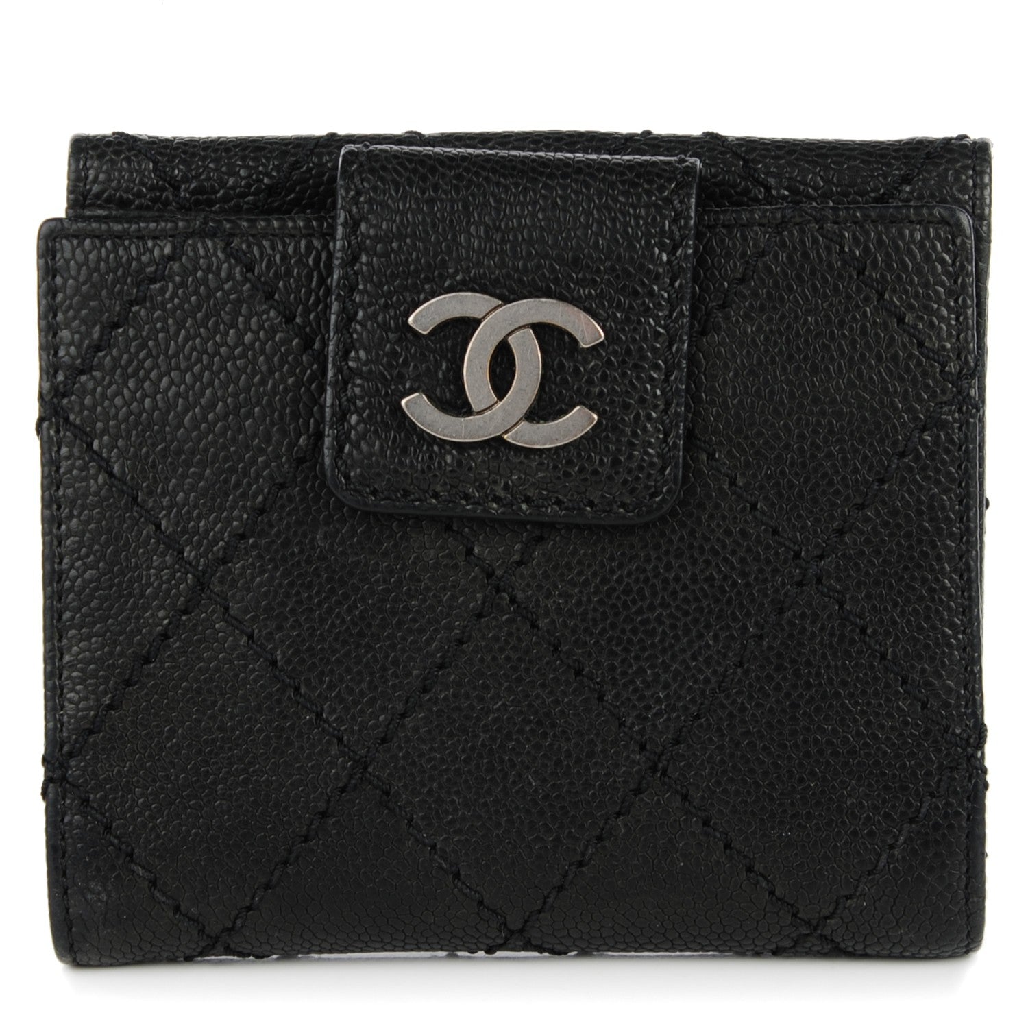 Chanel Caviar Outdoor Ligne French Wallet Black 1 of 8