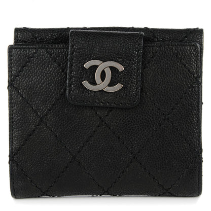 Chanel Caviar Outdoor Ligne French Wallet Black 1 of 8