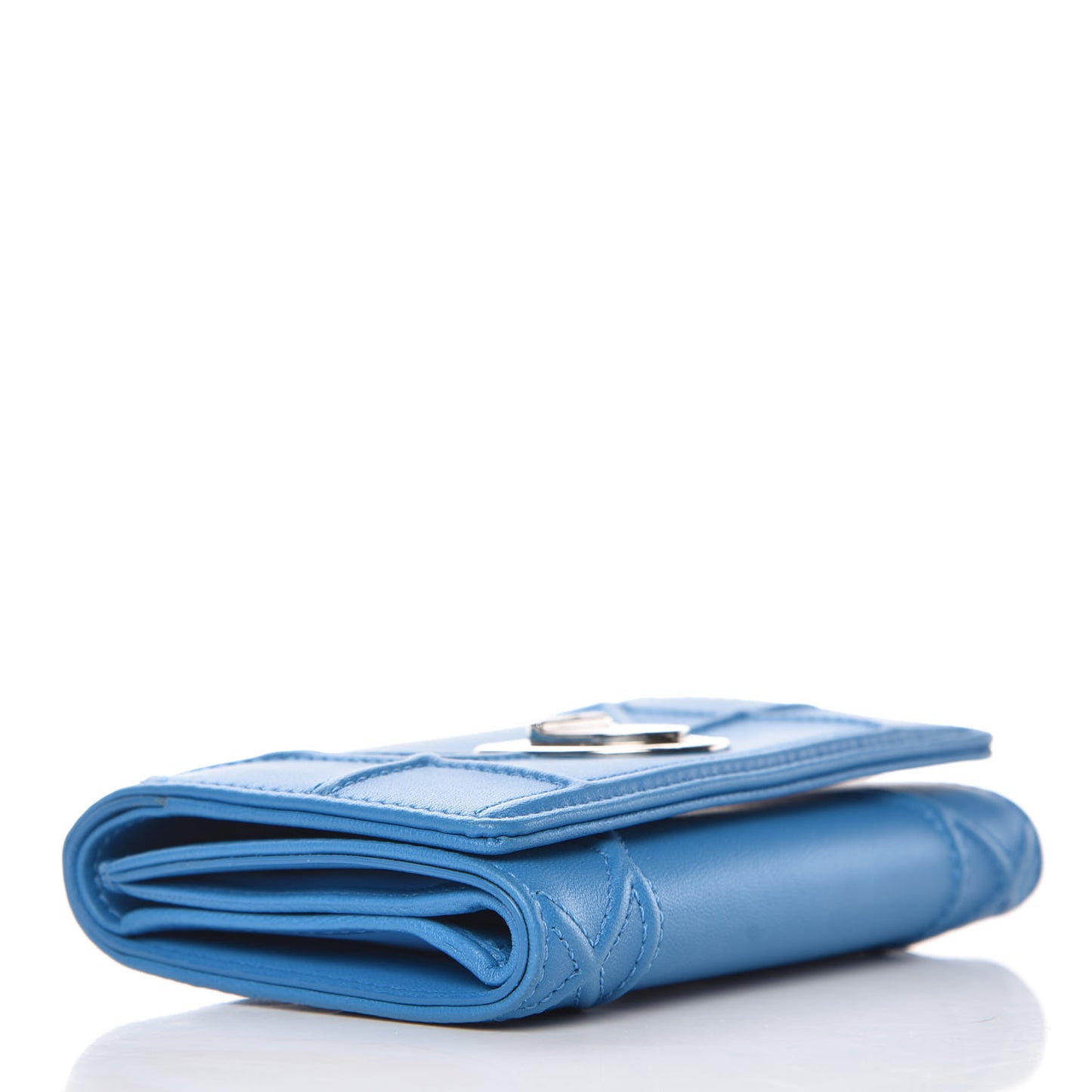 Lambskin Cannage Diorama Elancee Wallet Bleu Nosy