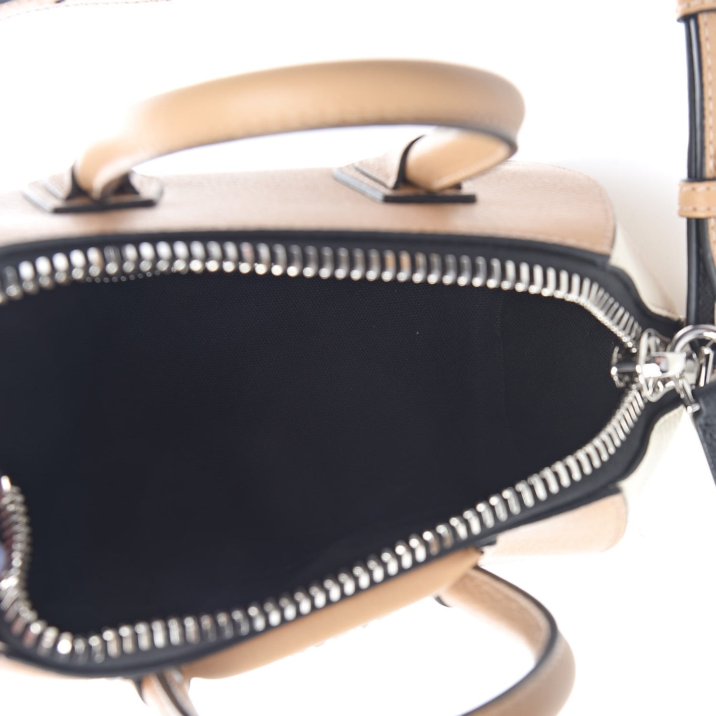 Sugar Goatskin Mini Tri-Color Antigona Light Brown Beige Black