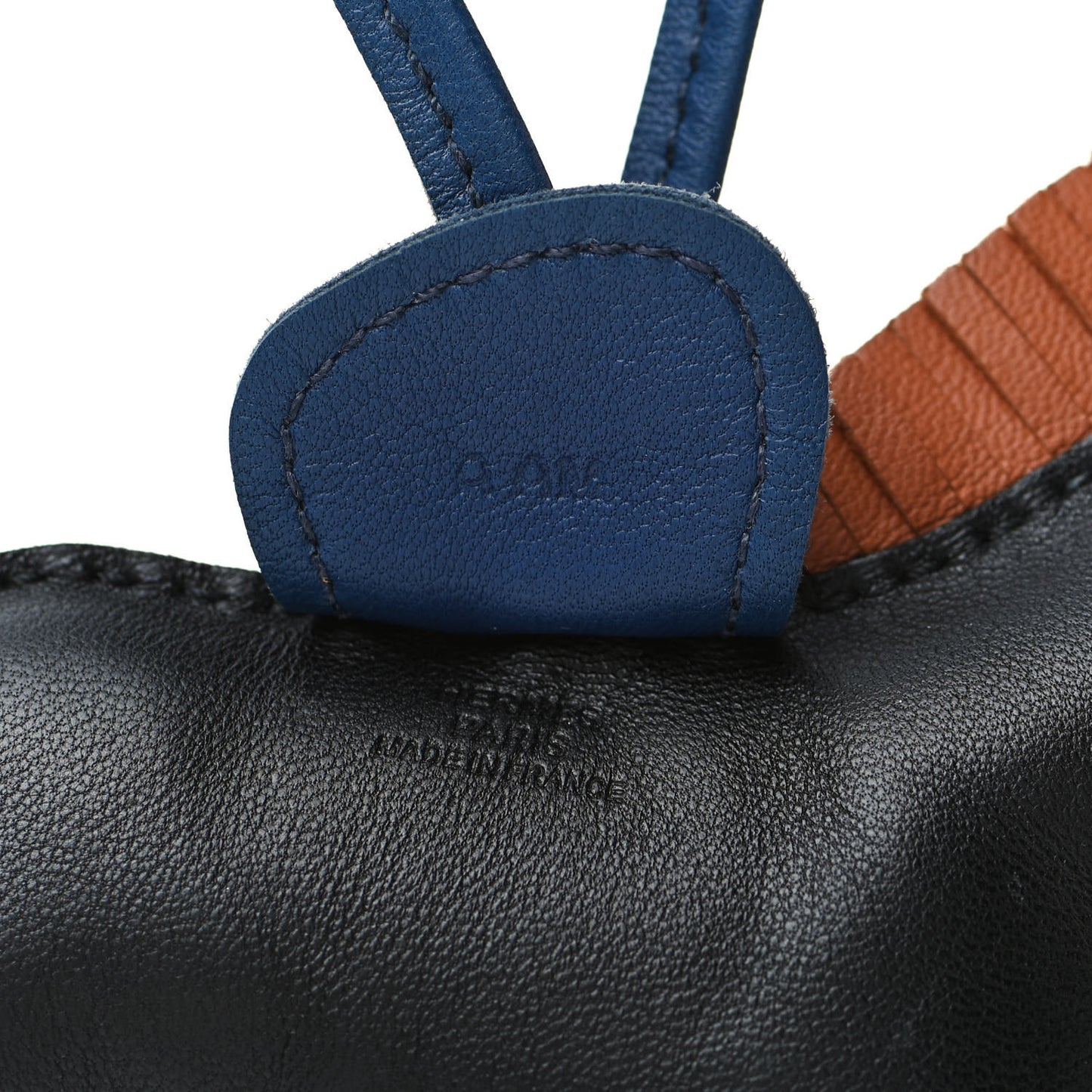 Milo Lambskin Grigri Rodeo Horse Bag Charm MM Black Bleu Saphir Gold