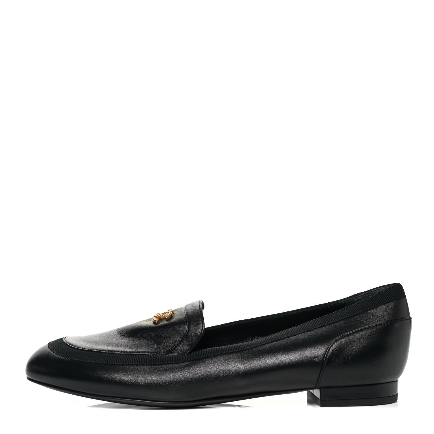 Chanel Lambskin CC Mocassin Loafers 39.5 Black 1 of 9