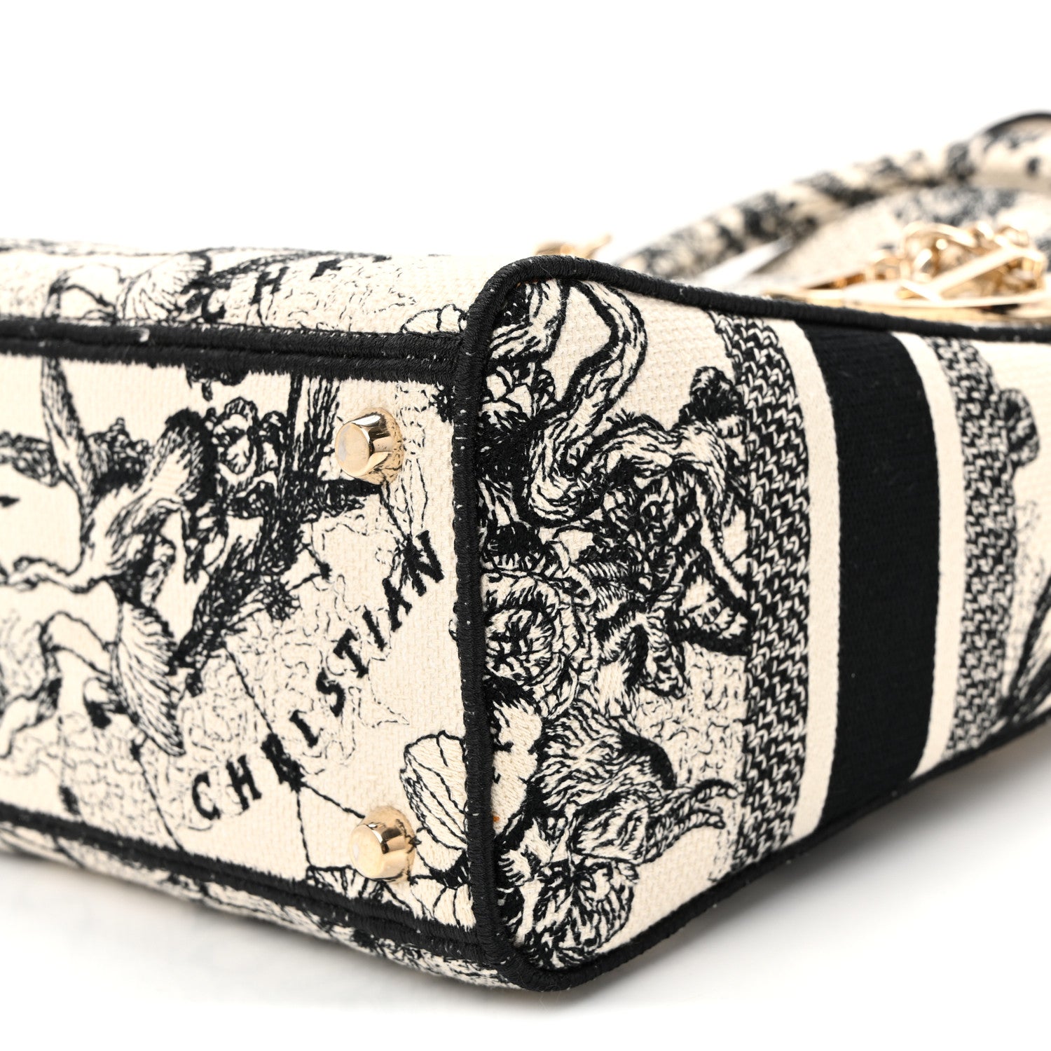 Christian Dior Canvas Embroidered Zodiac Toile De Jouy Medium Lady D-Lite Latte 10 of 10