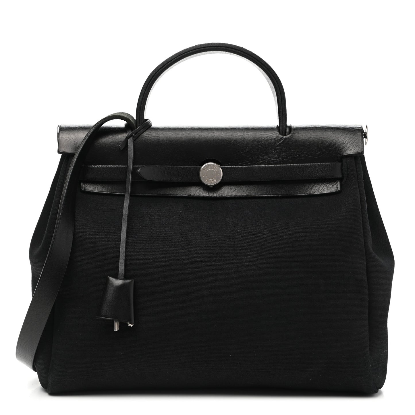 Toile Vache Calfskin Herbag 30 PM Black