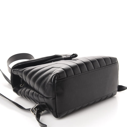 Saint Laurent Calfskin Y Quilted Monogram Small Loulou Backpack Black 3 of 11