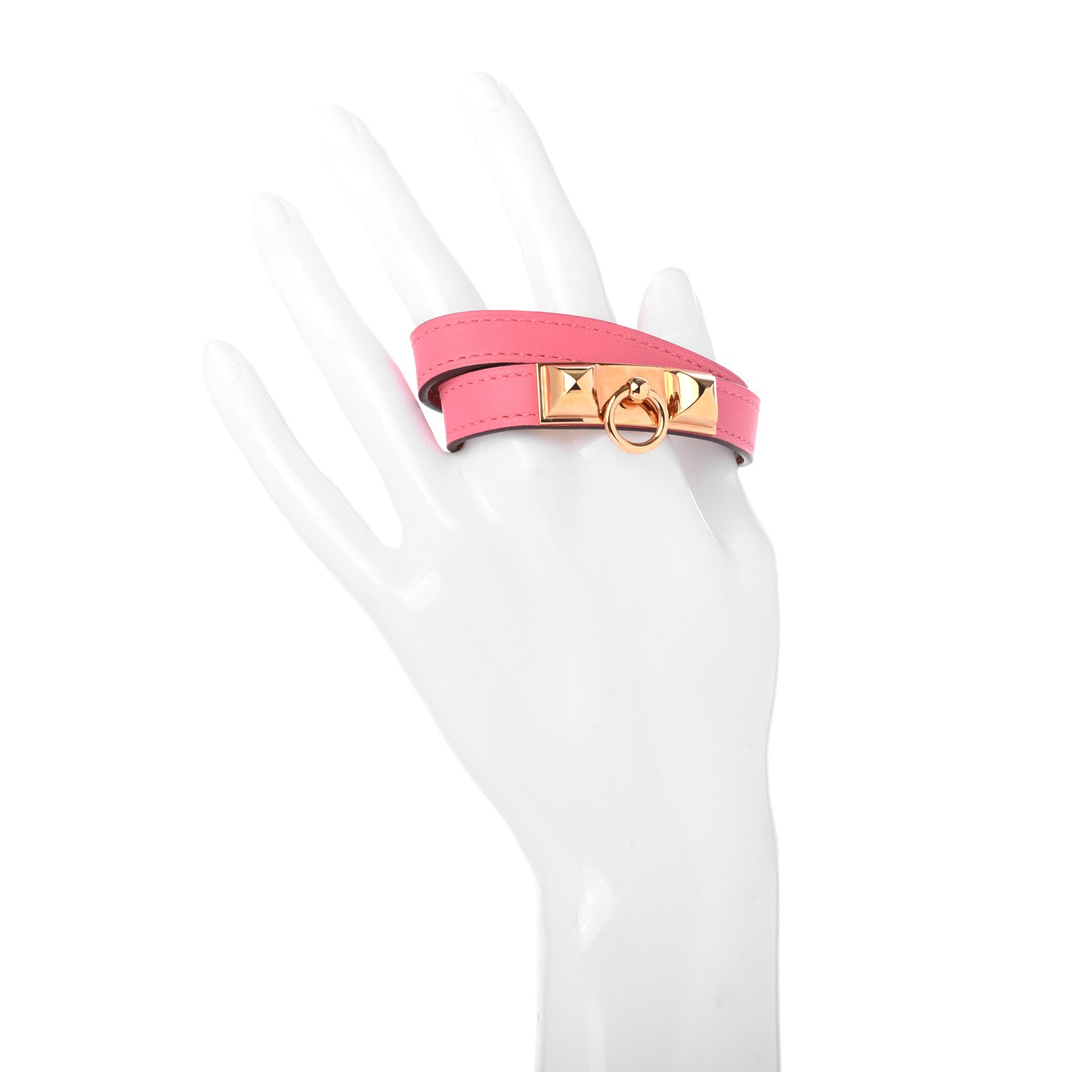 Hermes Swift Rivale Double Tour Bracelet XS Rose Azalee 2 of 7