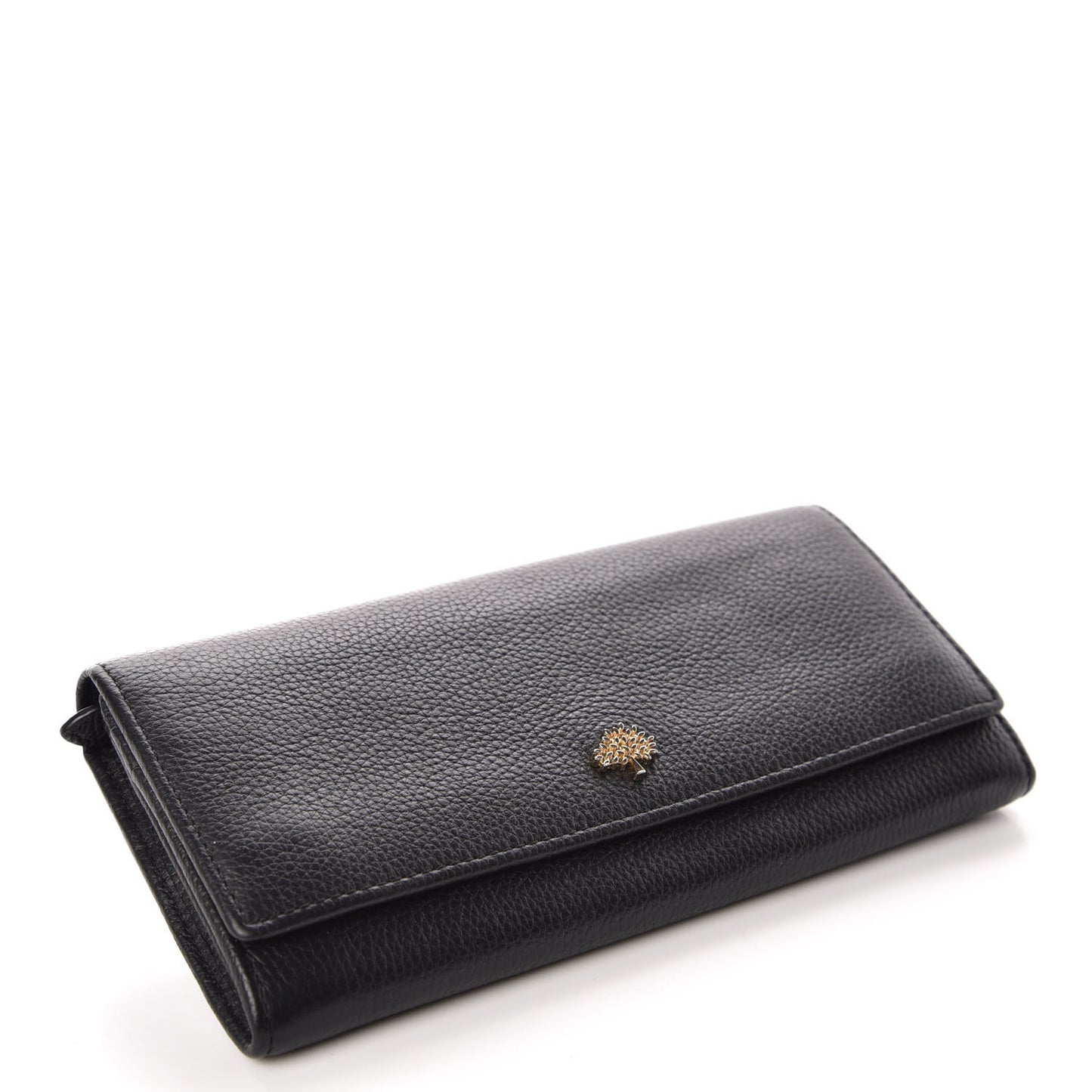 Classic Grain Small Tree Continental Wallet Black