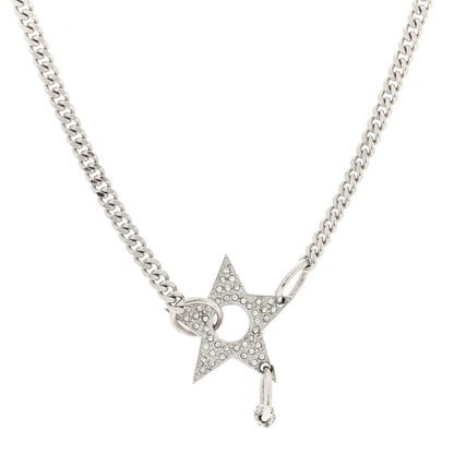 Christian Dior Crystal Star Choker Necklace Silver 1 of 5