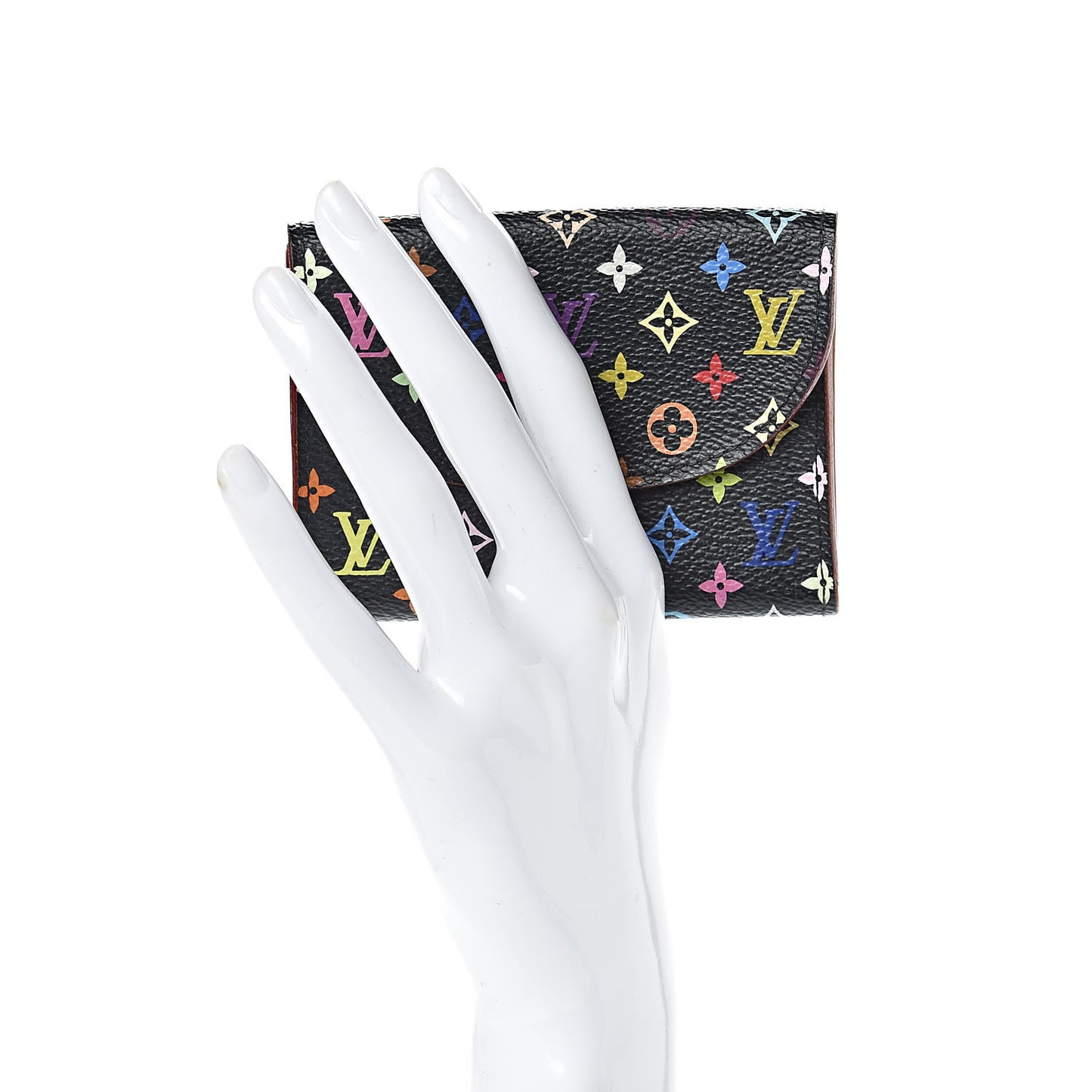 Monogram Multicolor Business Card Holder Black