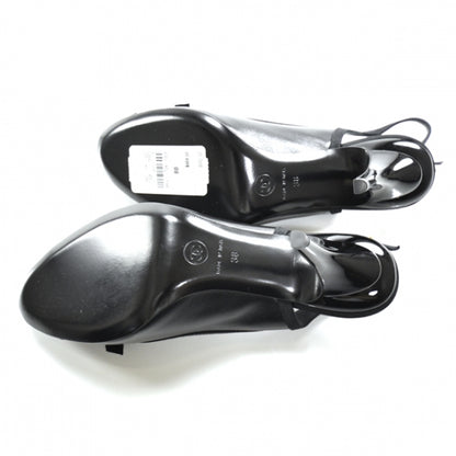 Chanel CC Bow Slingback Pumps 38 Black 4 of 10