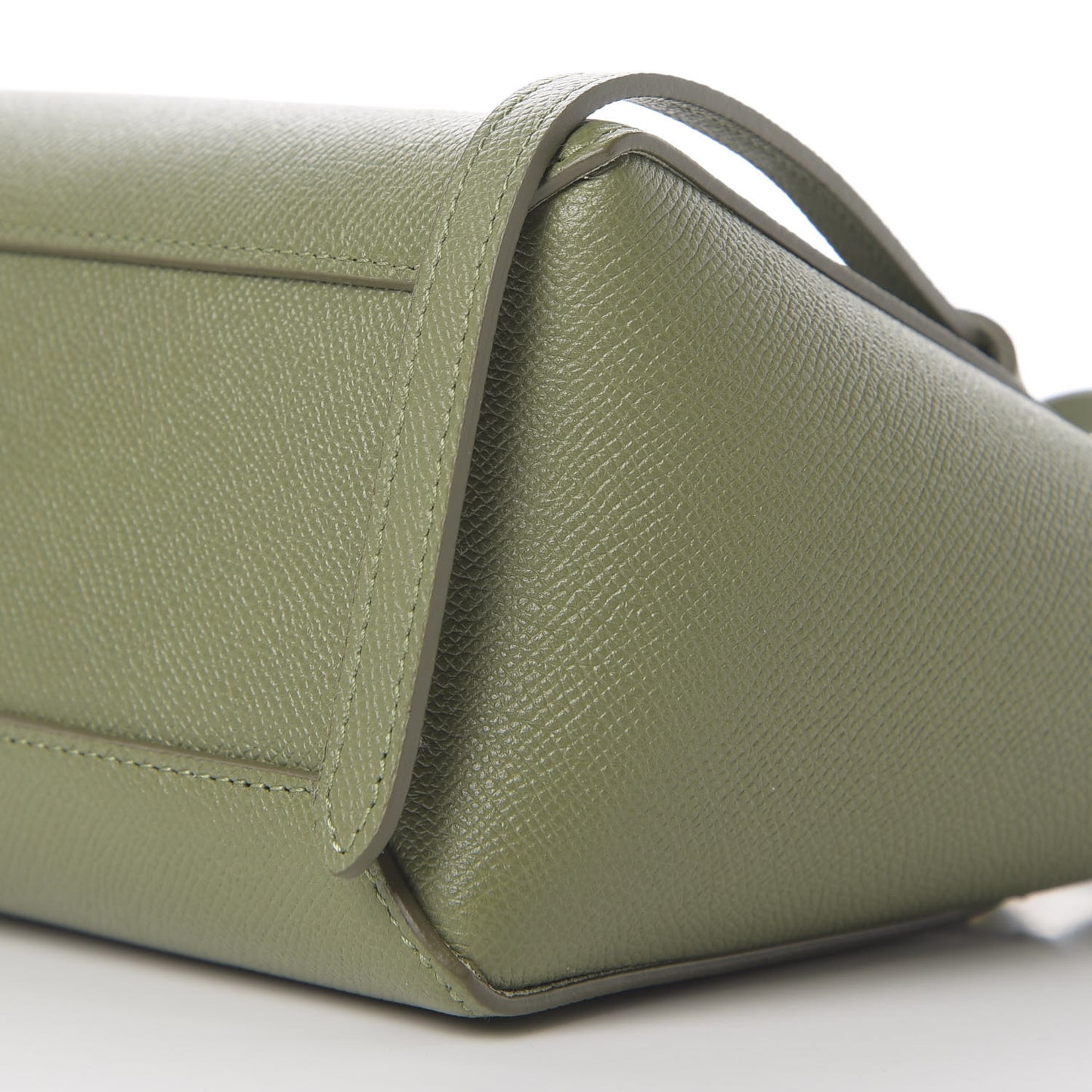 Grained Calfskin Micro Belt Bag Olive