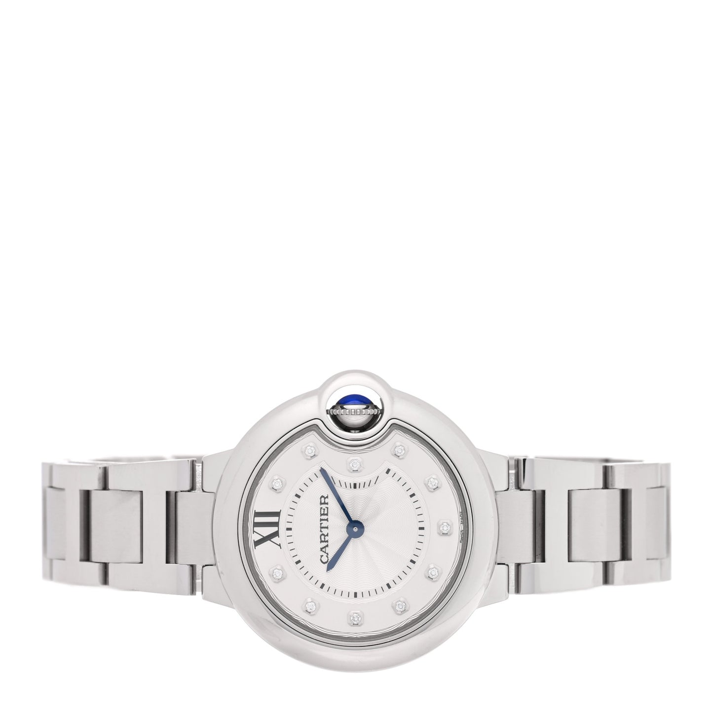 Stainless Steel Diamond 33mm Ballon Bleu De Cartier Quartz Watch