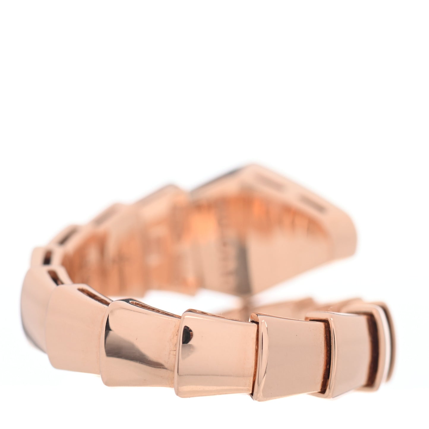 18K Rose Gold Diamond Serpenti Viper Ring L