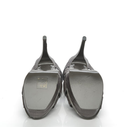 Saint Laurent Calfskin Lizard Embossed Tribute 105 Platform Sandals 35 Earth 5 of 9