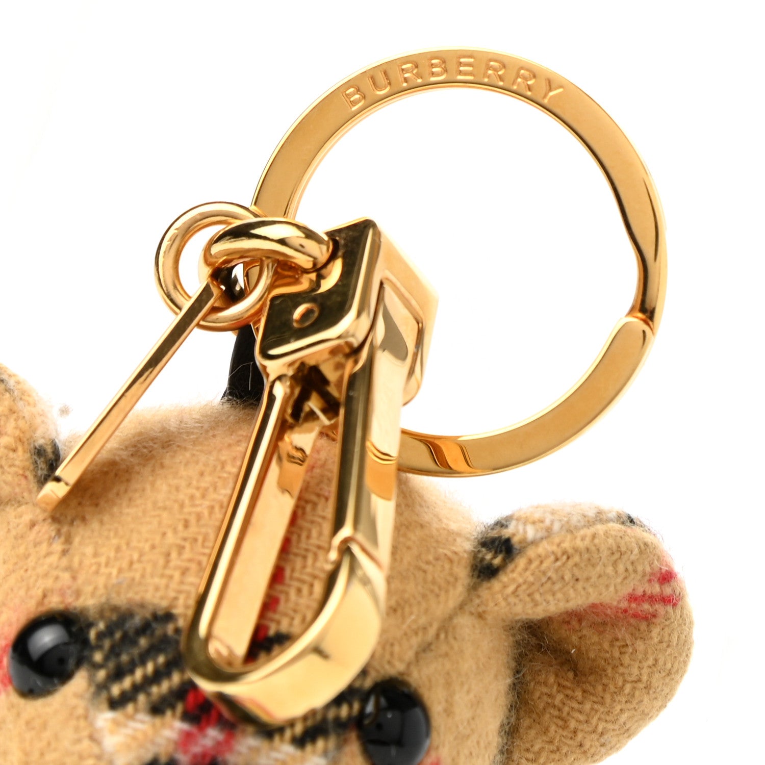 Burberry Cashmere Check Thomas Silk Scarf Bear Bag Charm 3 of 3