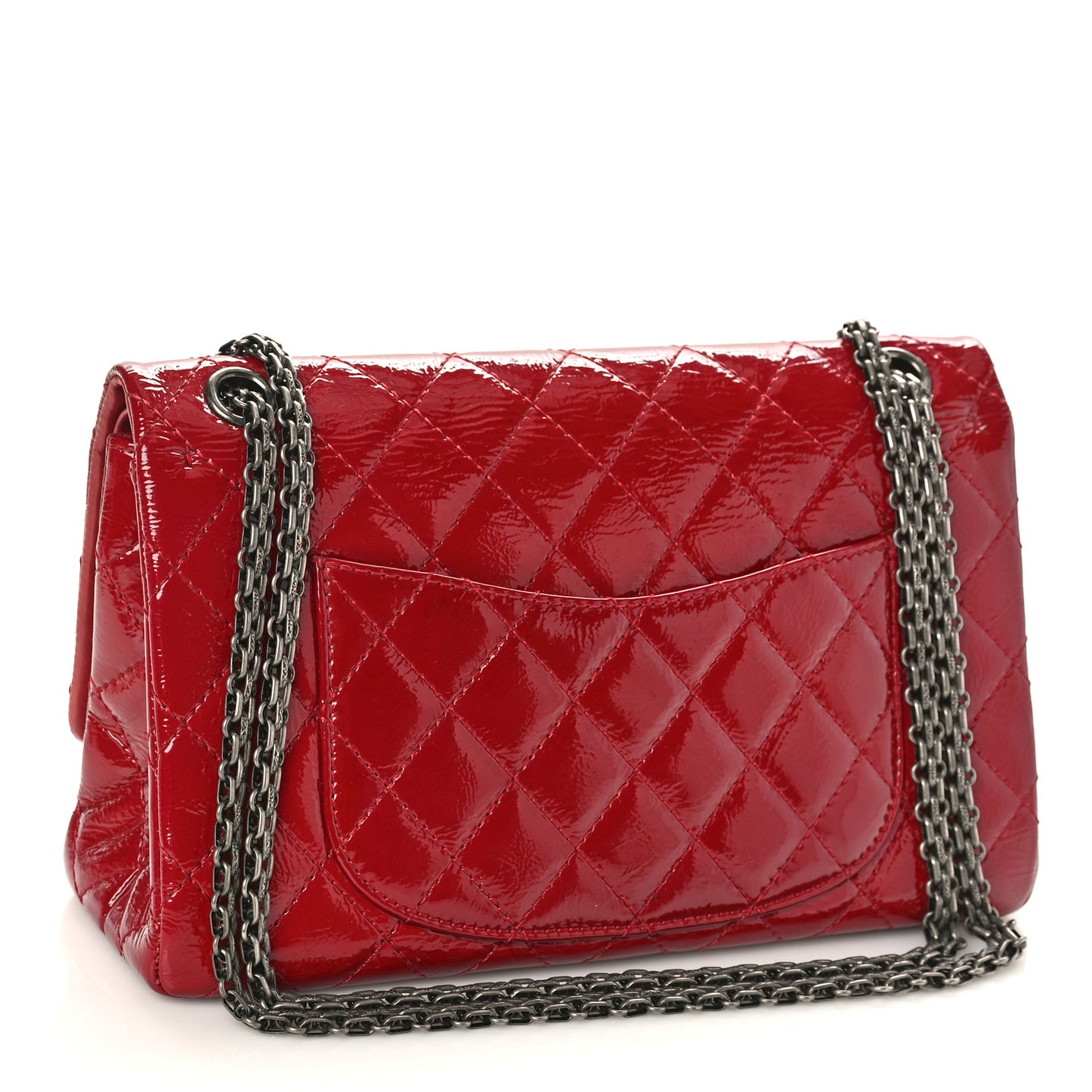 Aged Glazed Calfskin Quilted 2.55 Reissue 226 Flap Red
