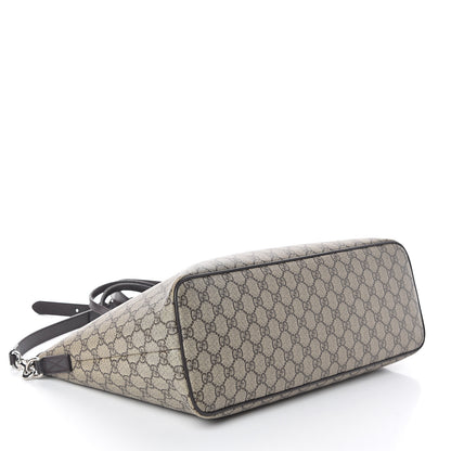 Gucci GG Supreme Monogram Medium Zippered Tote Dark Brown 3 of 8