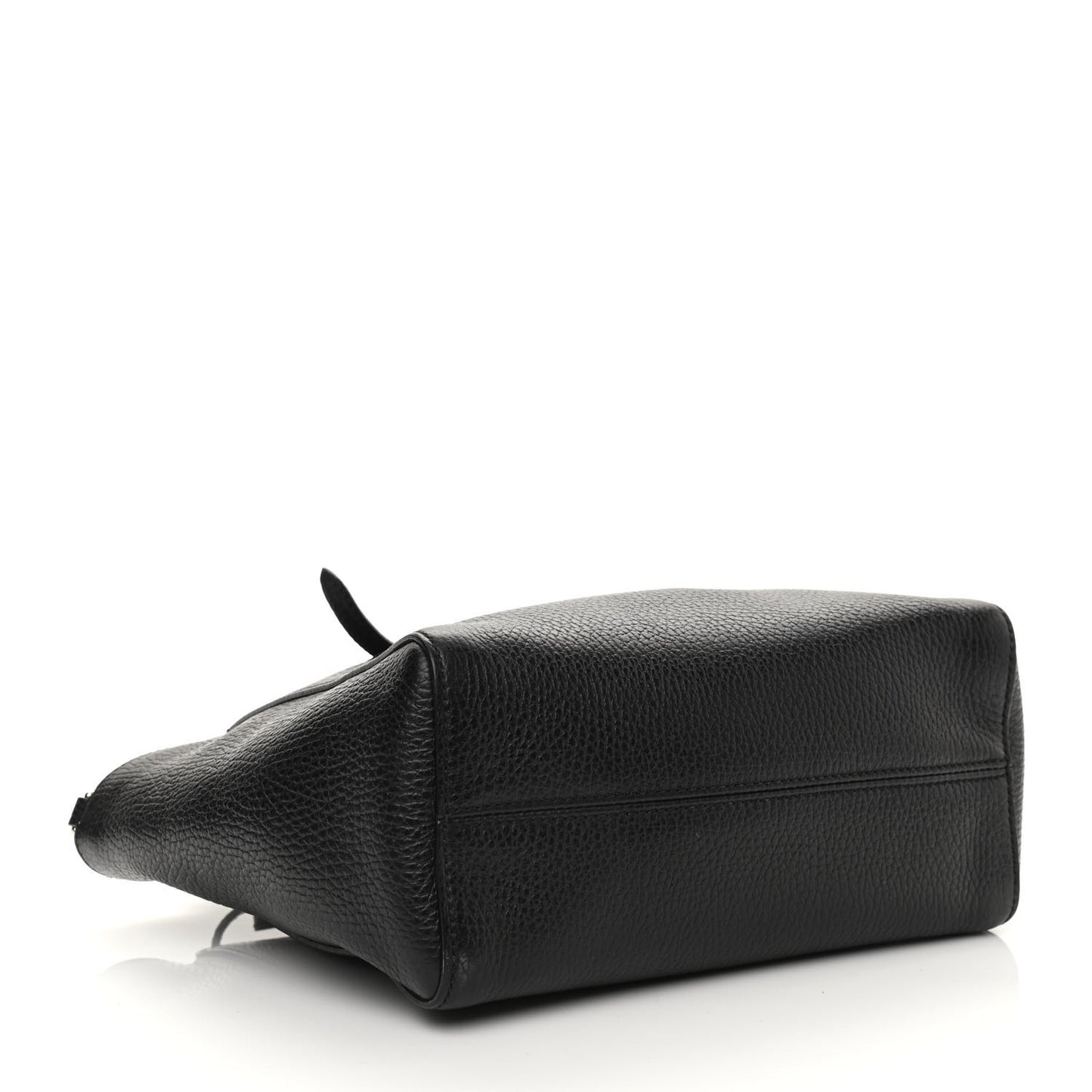 Dollar Calfskin Mini Swing Top Handle Bag Black