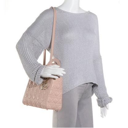 Christian Dior Lambskin Cannage Medium Lady Dior Beige 2 of 9