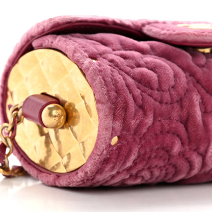 Chanel Velvet Camellia Embossed Jewel Belt Card Holder With Chain Pink 8 of 13