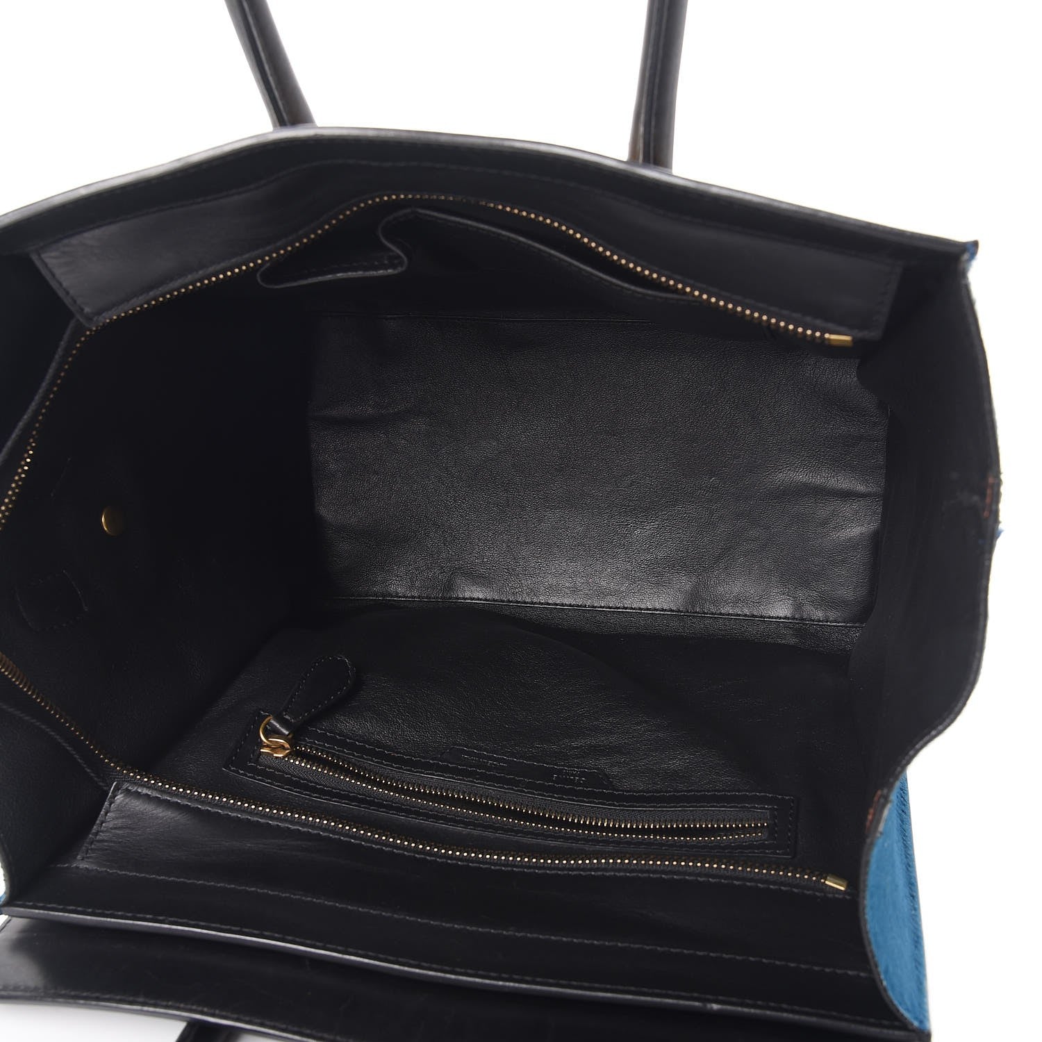 Celine Pony Hair Tri-color Mini Luggage Royal Blue 5 of 7