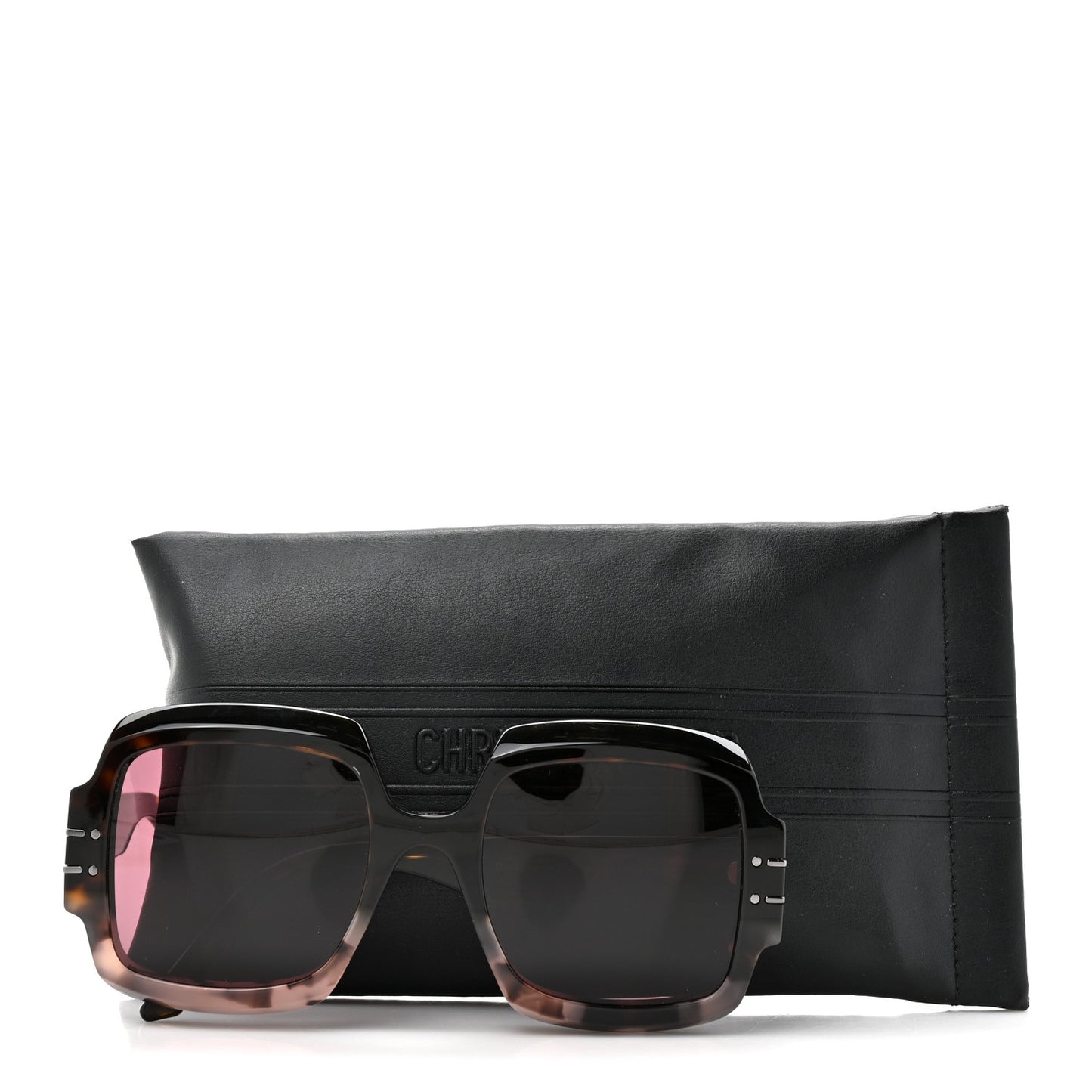 Acetate Diorsignature S1U Square Sunglasses Tortoise